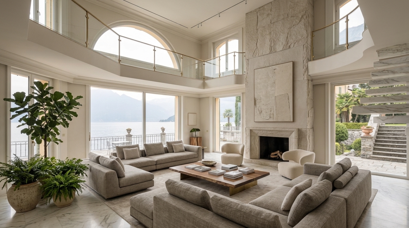 Villa Belgirate — Living Doppia Altezza